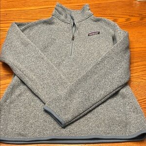 Patagonia Heather Gray/Blue Fleece Pullover/8